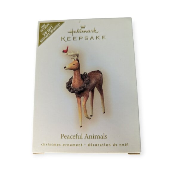 2007 Hallmark Keepsake Ornament VIP Gift Peaceful Animals Wood Deer NIB - Picture 1 of 13
